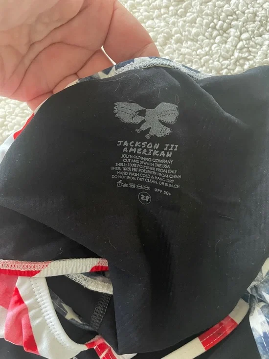 Jolyn American Flag Stars & Stripes One-Piece Swimsuit Red White Blue Jackson 3 - Picture 7 of 10